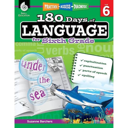 Shell Education 180 Days of Language, 6th Grade